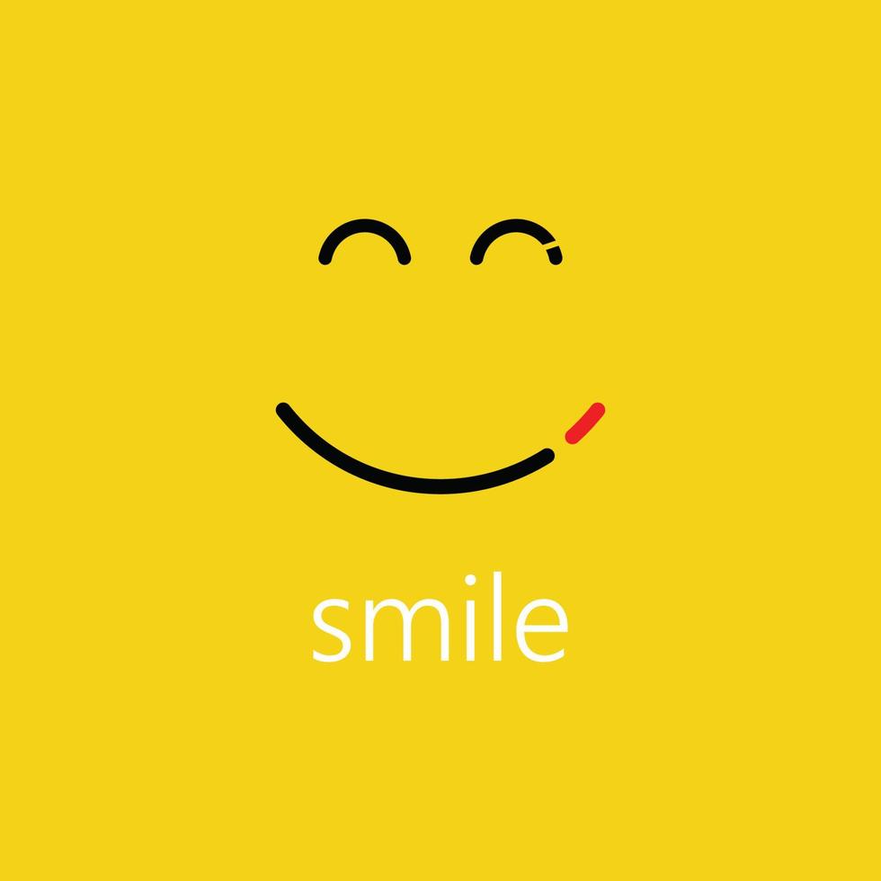 Smile or happiness expression vector logo template