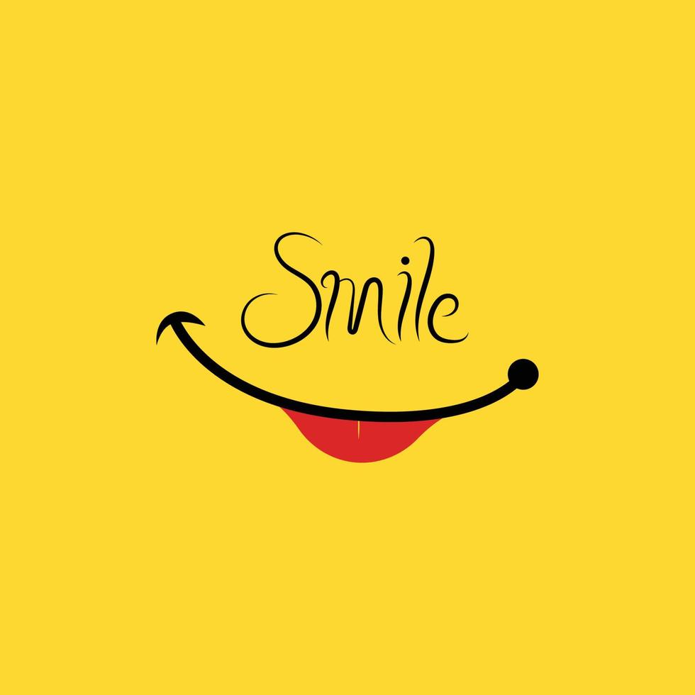 Smile or happiness expression vector logo template