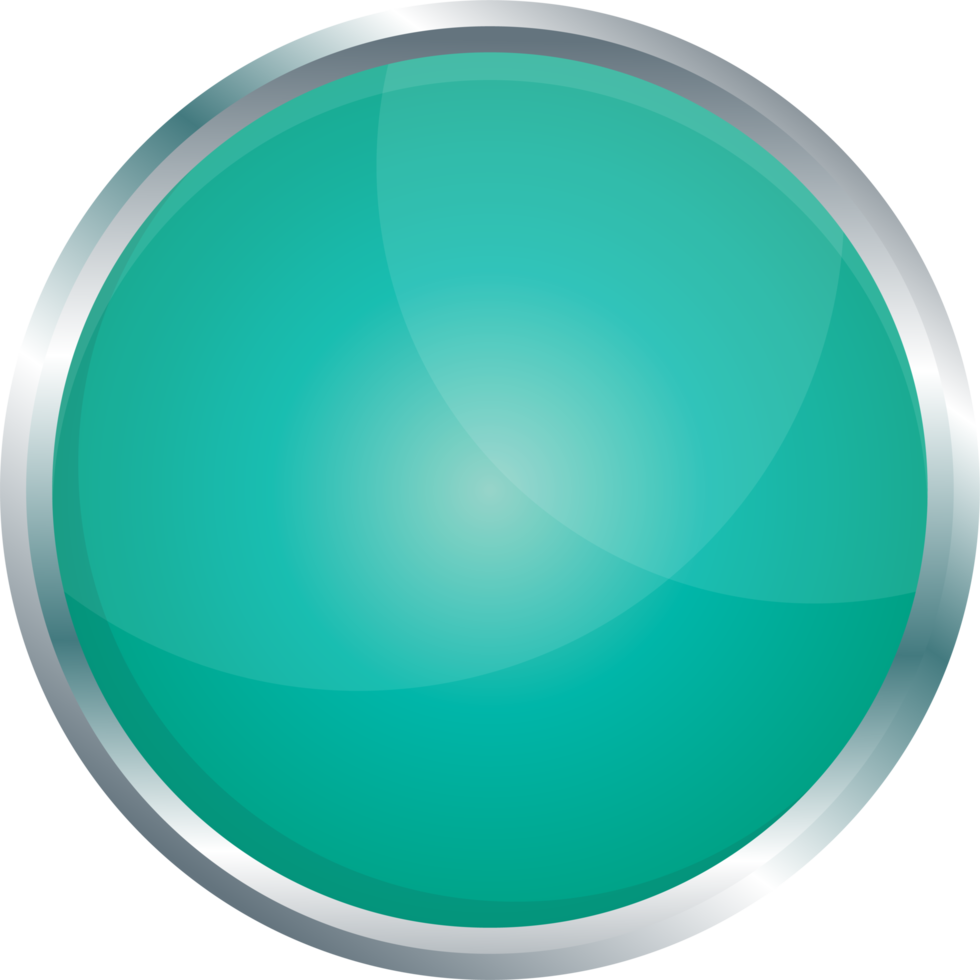 Button with metallic border in realistic style png