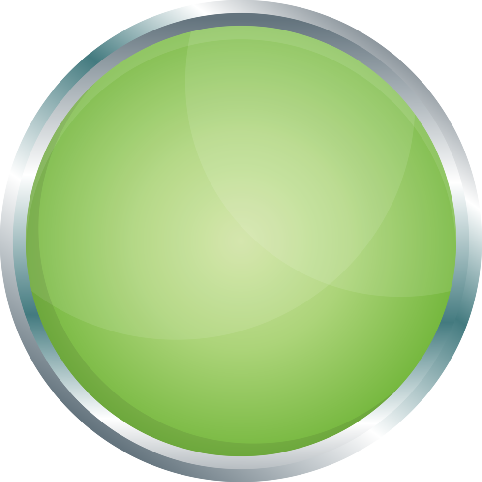 Button with metallic border in realistic style png