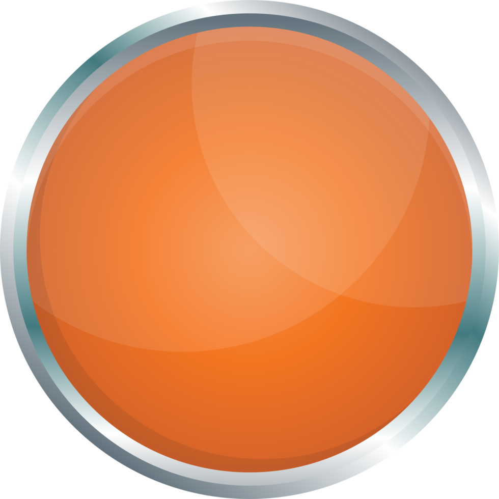 Button with metallic border in realistic style png