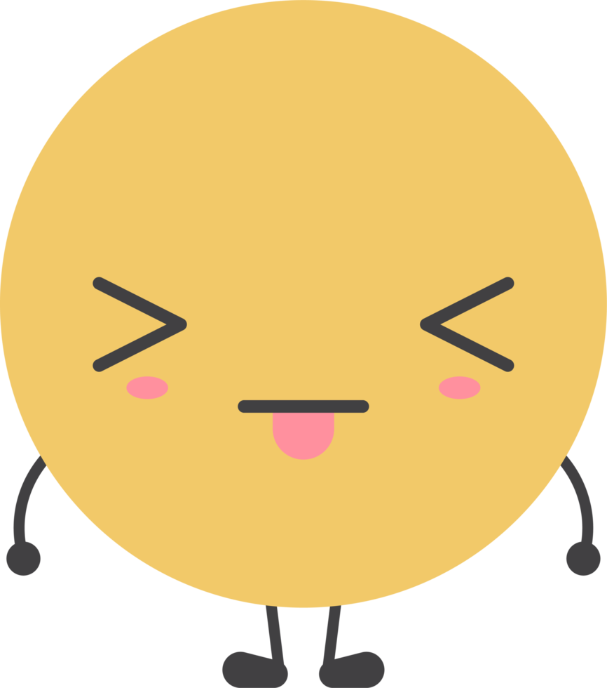 Cartoon emoji with facial expression png