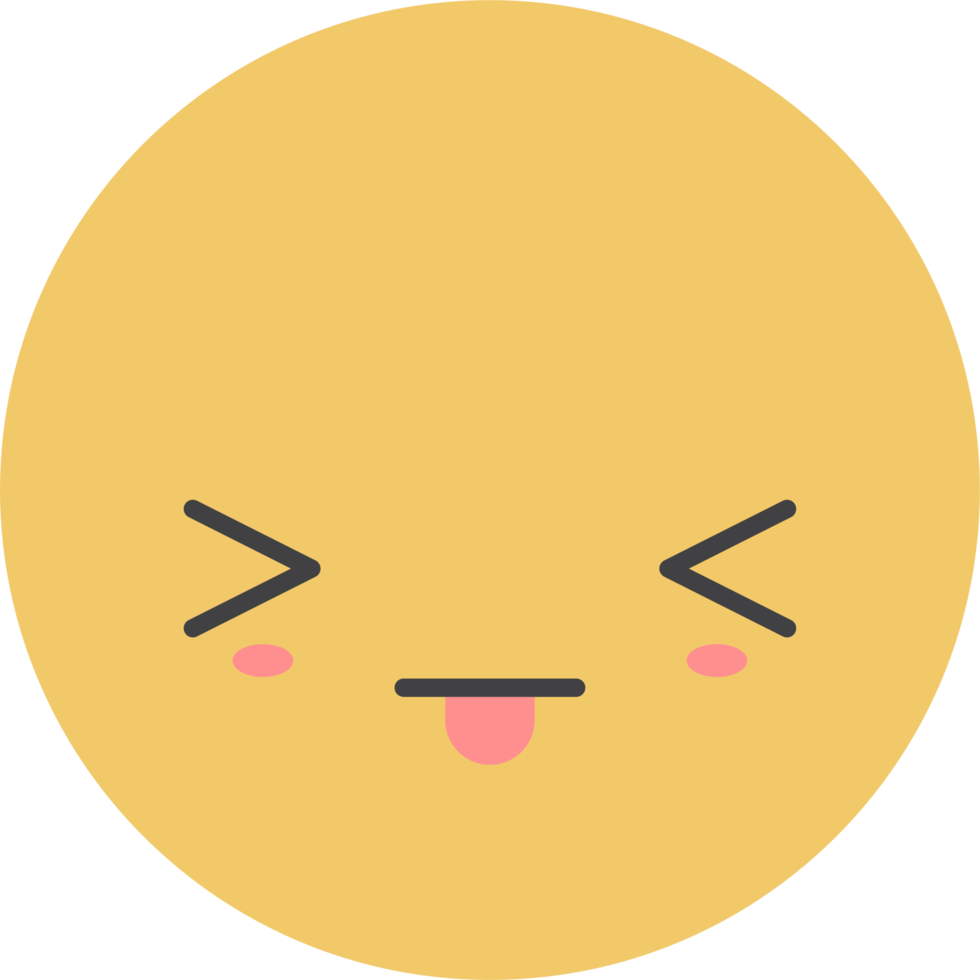 Cartoon emoji with facial expression png