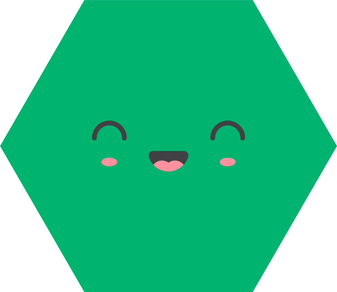 Cartoon geometric shape with emotions png