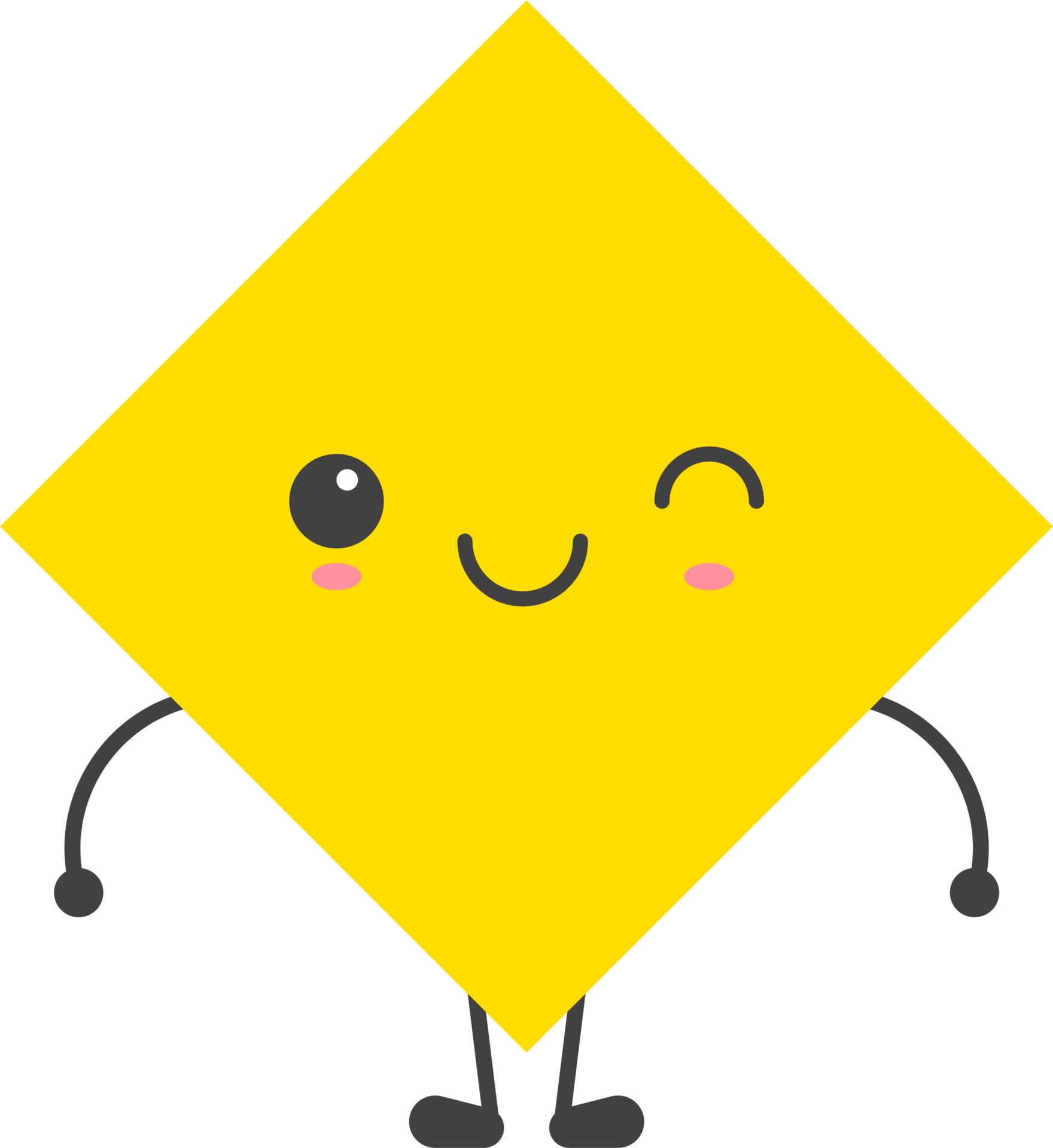 Cartoon geometric shape with emotions 22094992 PNG