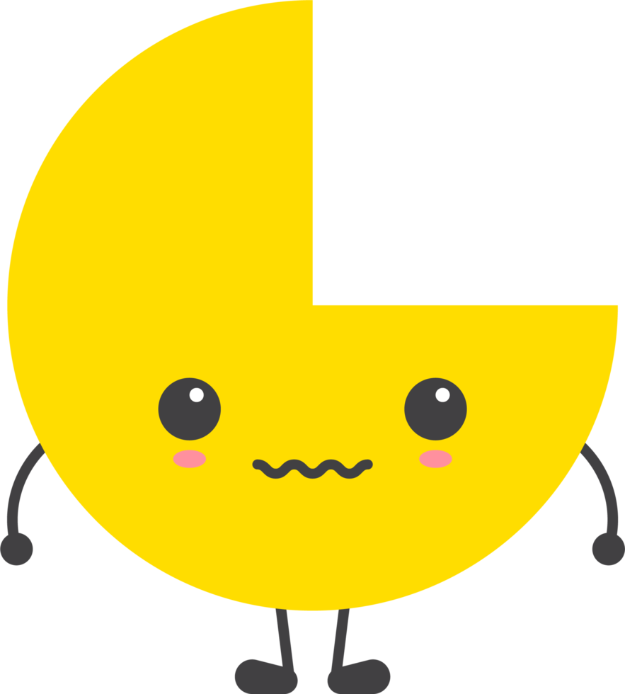 Cartoon geometric shape with emotions png