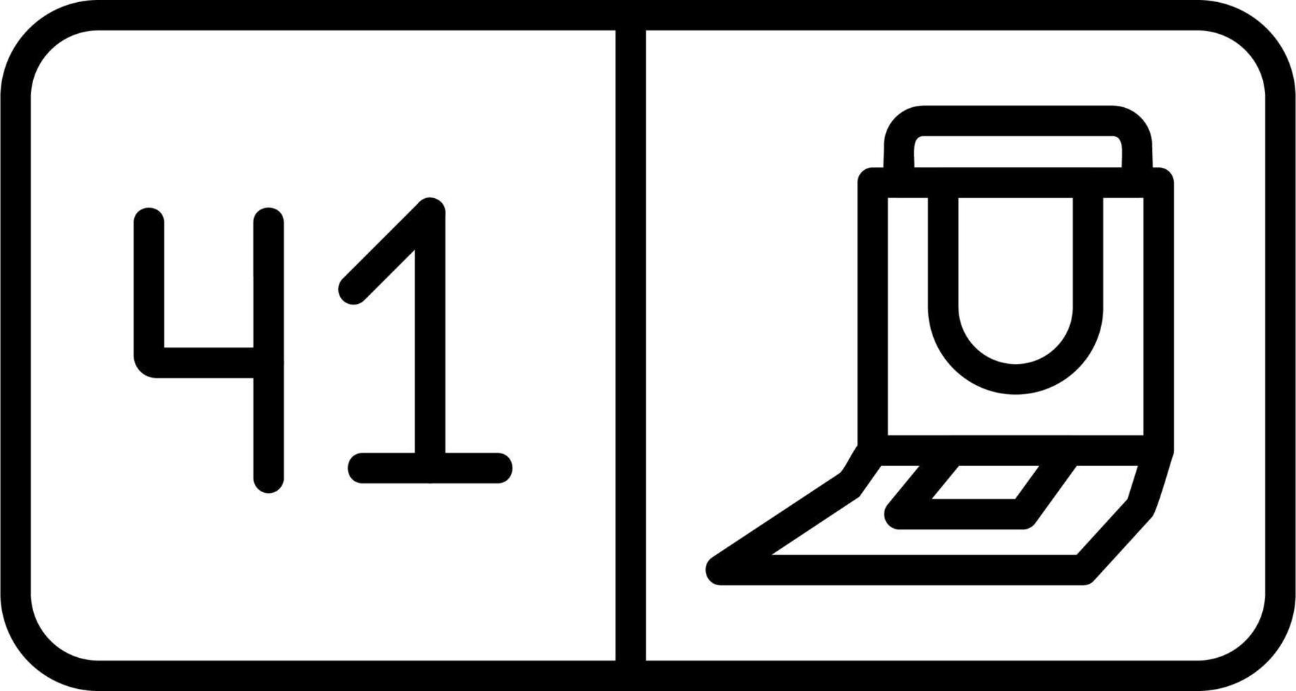 Seat Number Forty One Vector Icon