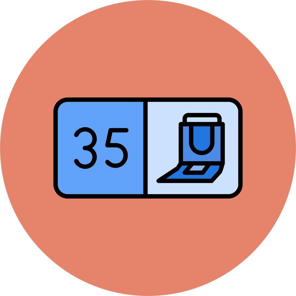 asiento número treinta cinco vector icono