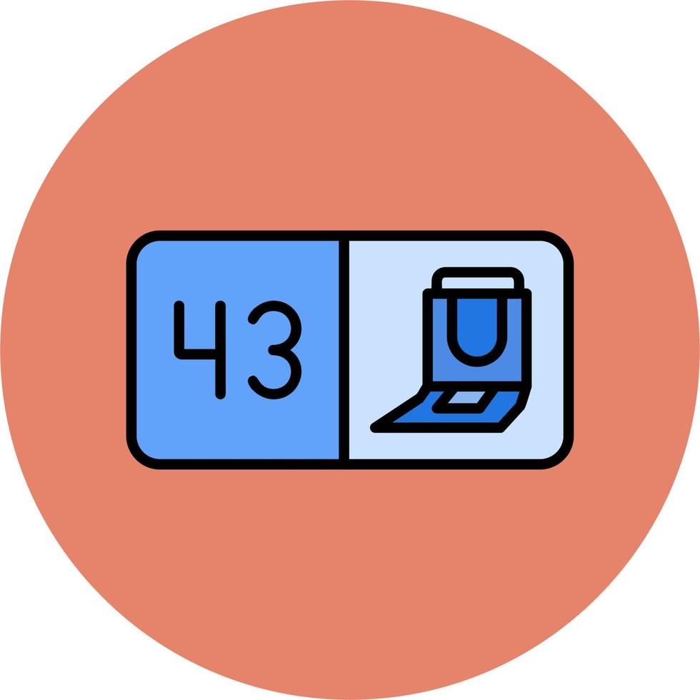 Seat Number Forty Three Vector Icon