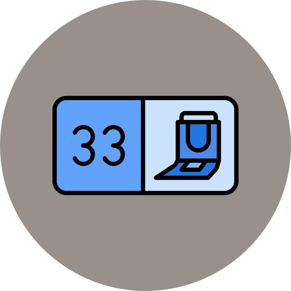 asiento número treinta Tres vector icono
