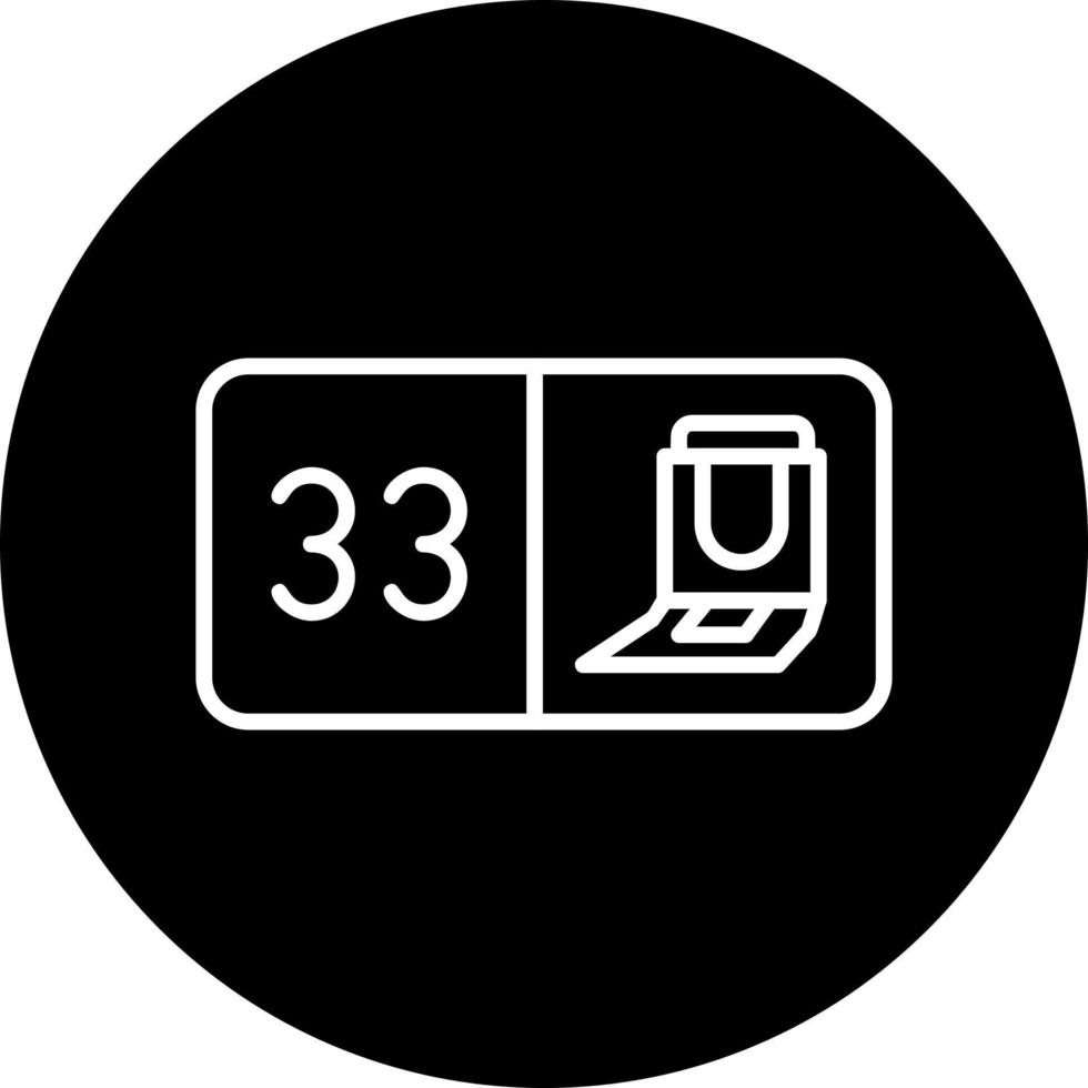 Seat Number Thirty Three Vector Icon