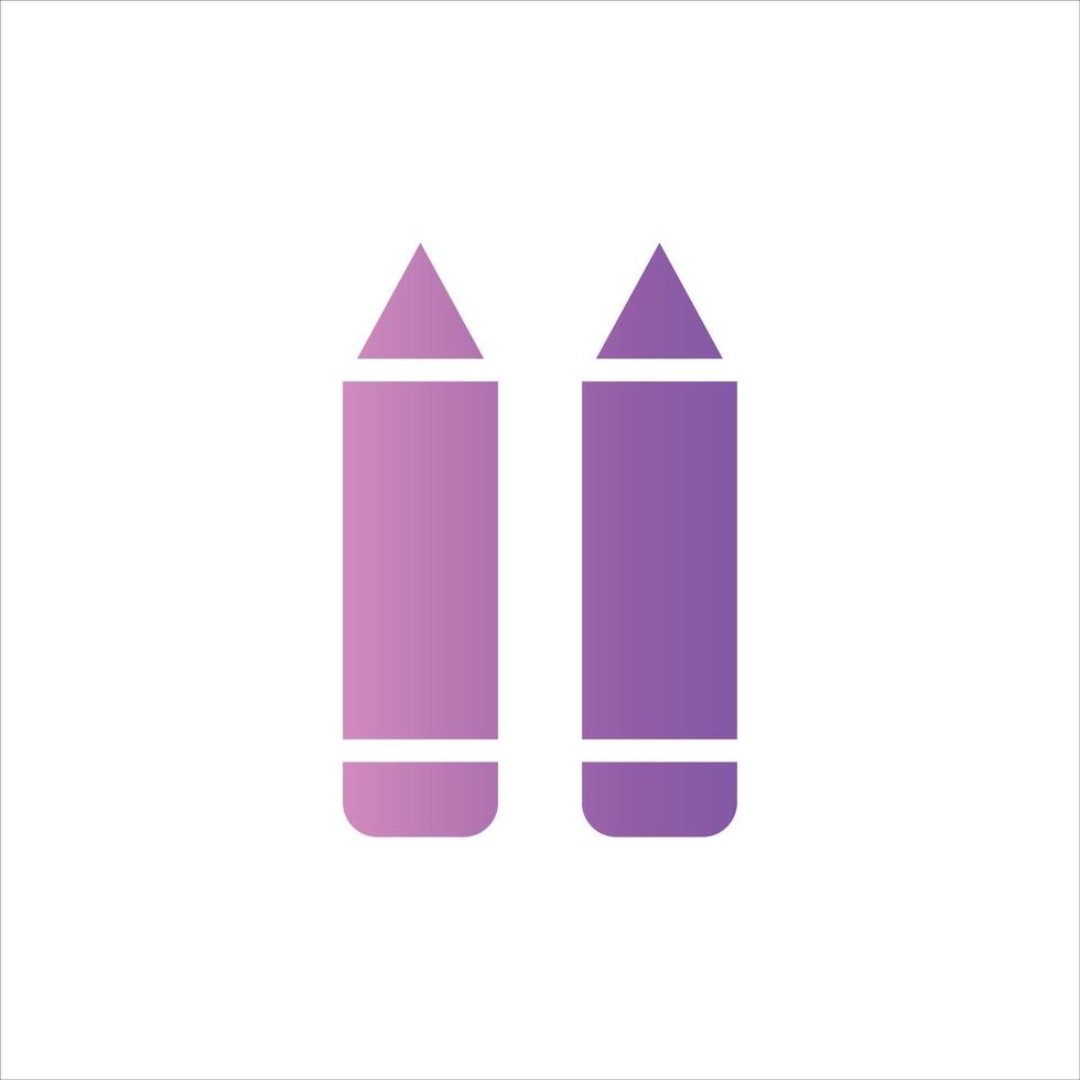 crayon icon with isolated vektor and transparent background vector