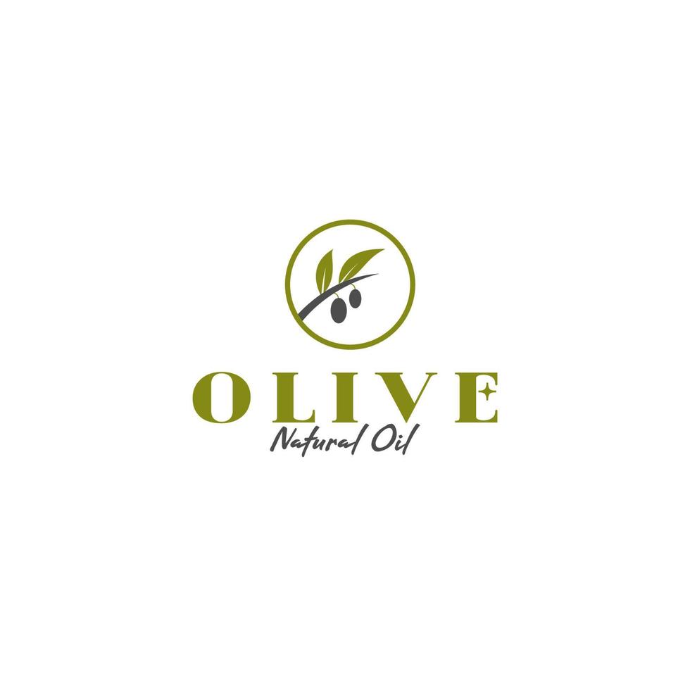 Vector leaf and olive oil logo design concept illustration idea