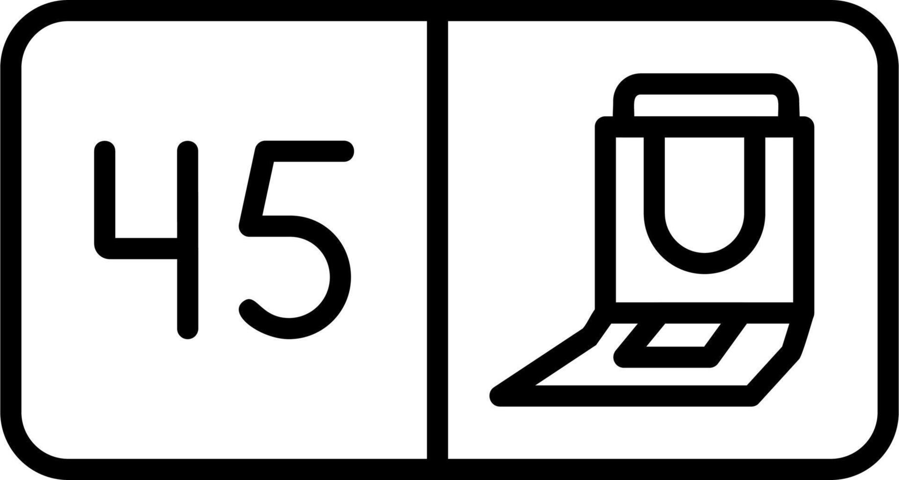 Seat Number Forty Five Vector Icon