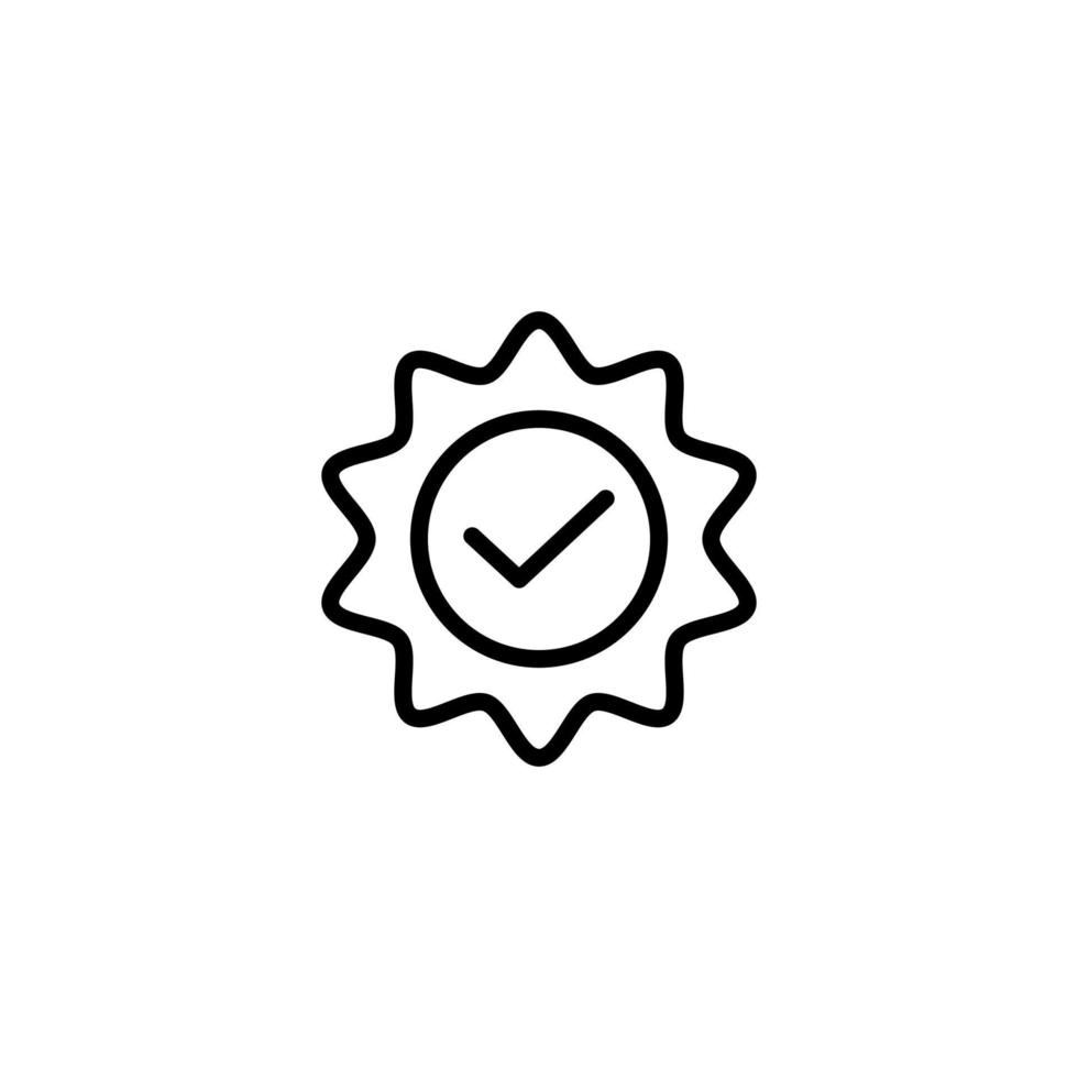 Check inside of Award Ribbon Isolated Line Icon. Editable stroke. It can be used for websites, stores, banners, fliers. vector