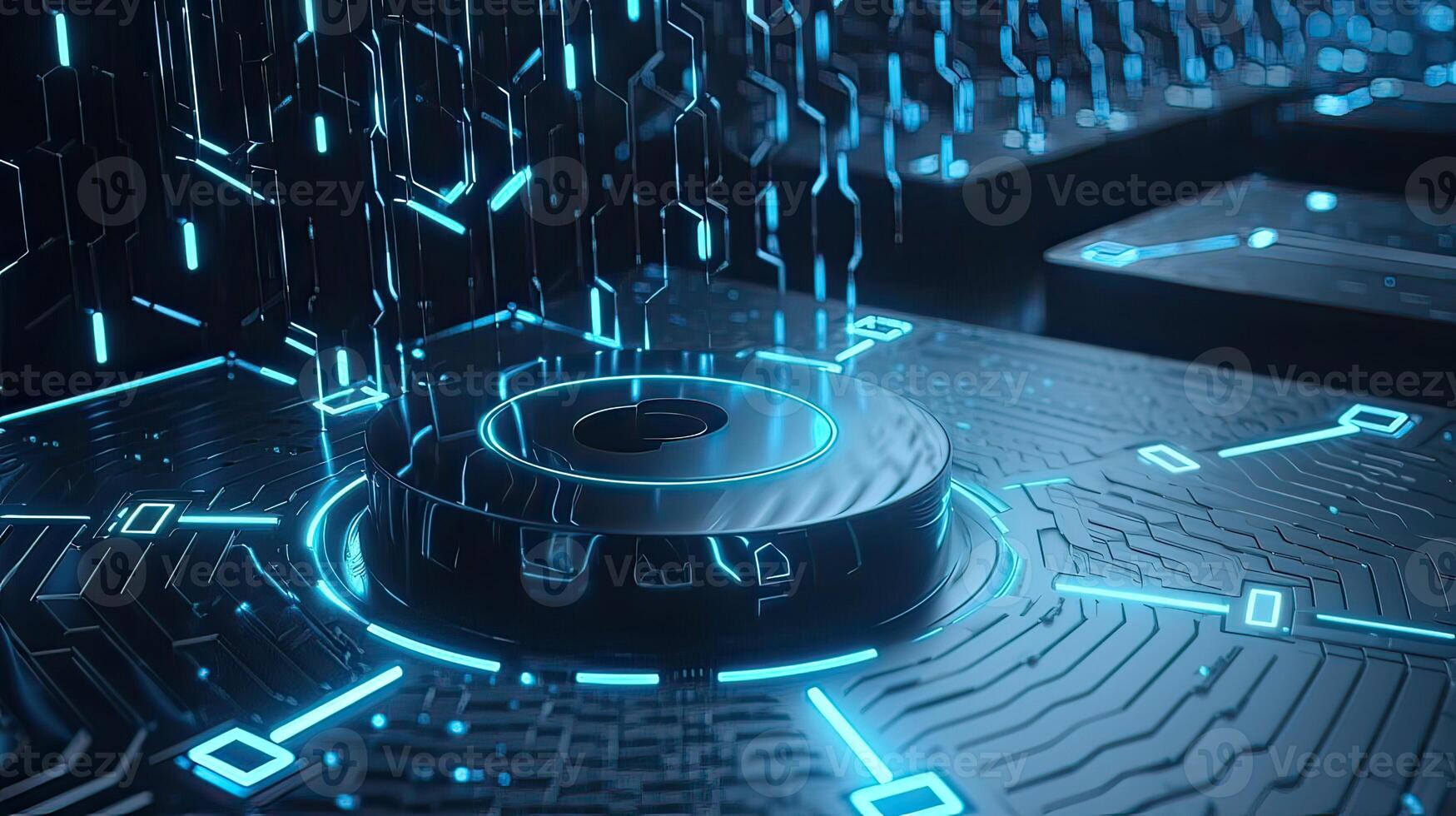 Data tunnel journey. Loopable animation. Futuristic abstract background. Motion graphic for abstract data center, server, internet, speed. Transmission of digital. . photo