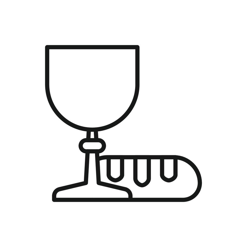 Editable Icon of communion wine and bread, Vector illustration isolated on white background. using for Presentation, website or mobile app