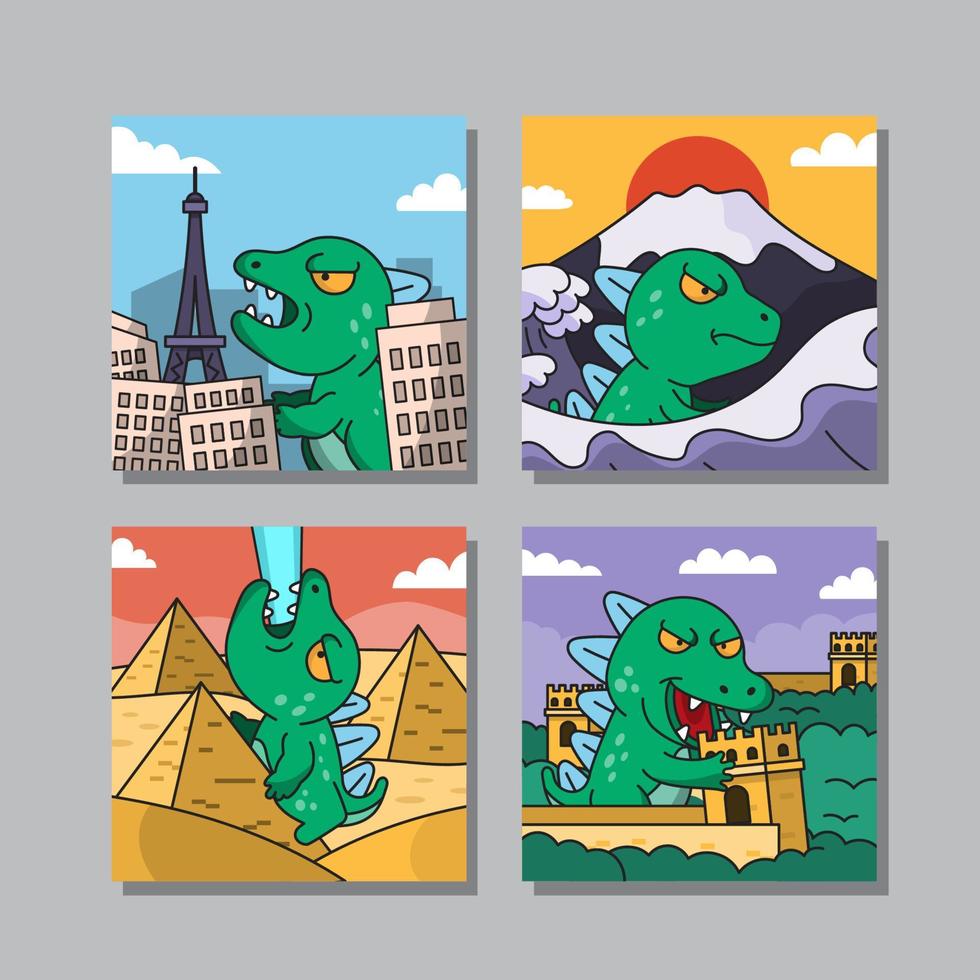 Godzilla social medios de comunicación enviar modelo vector