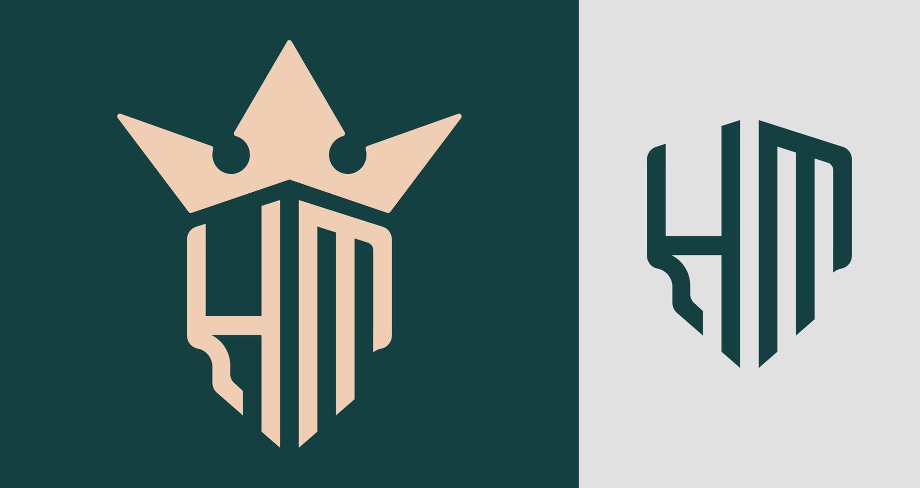 Creative Initial Letters HM Logo Designs. vector