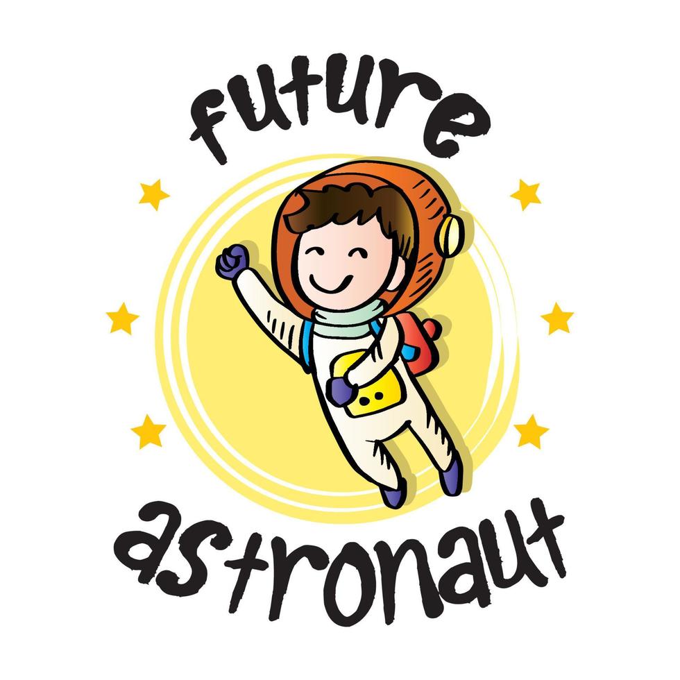 futuro astronauta letras. vector