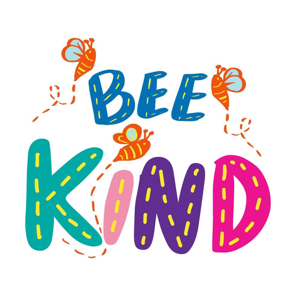 Bee kind lettering. vector