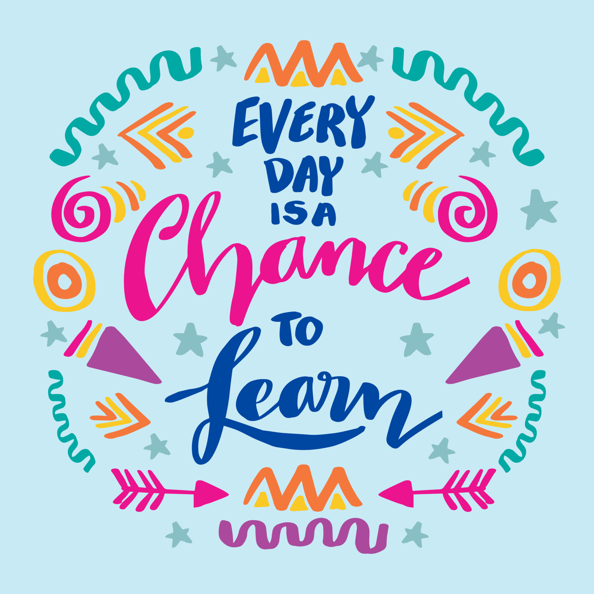 Everyday is a chance to learn 22095561 Vector Art at Vecteezy