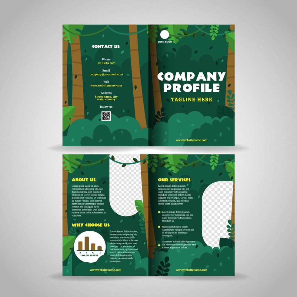 Creative Jungle Theme Company Profile Template vector