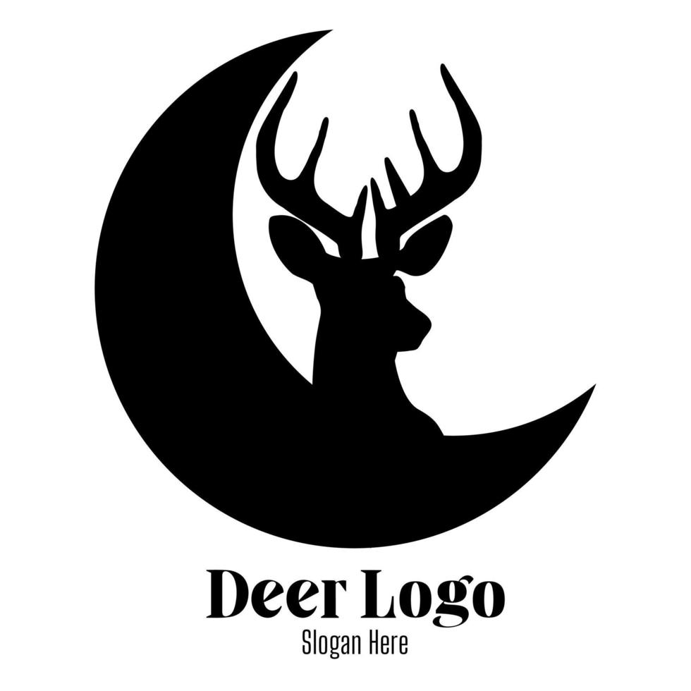 Deer logo minimalist design illustration, brand identity emblem vector
