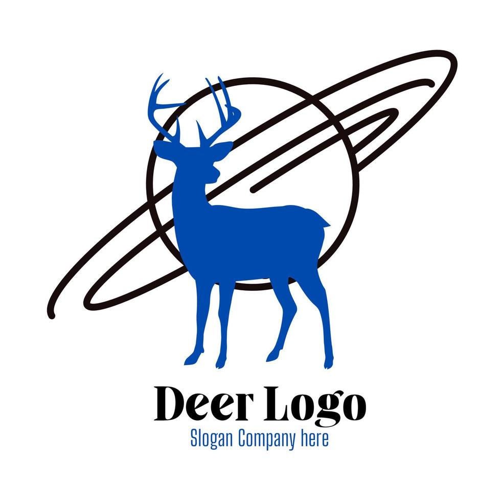 ciervo logo vector diseño ilustración, sencillo concepto