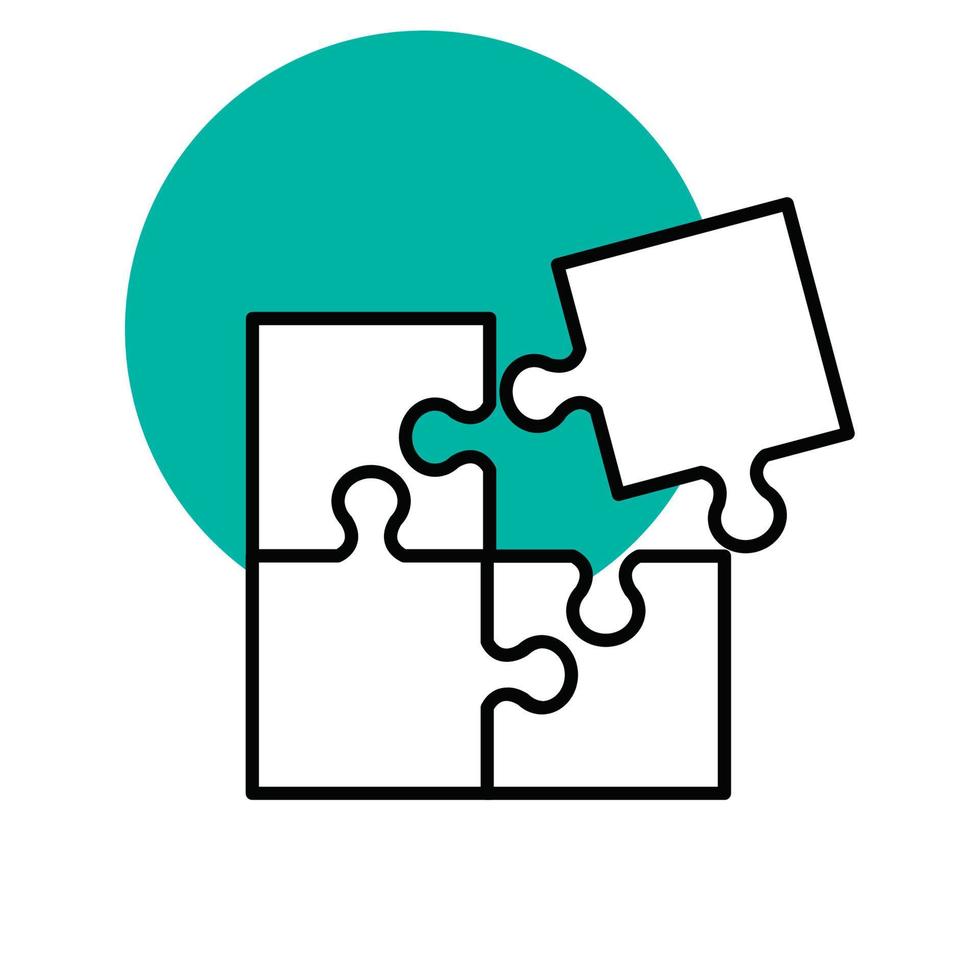 Puzzle logo vector design illustration, brand identity emblem