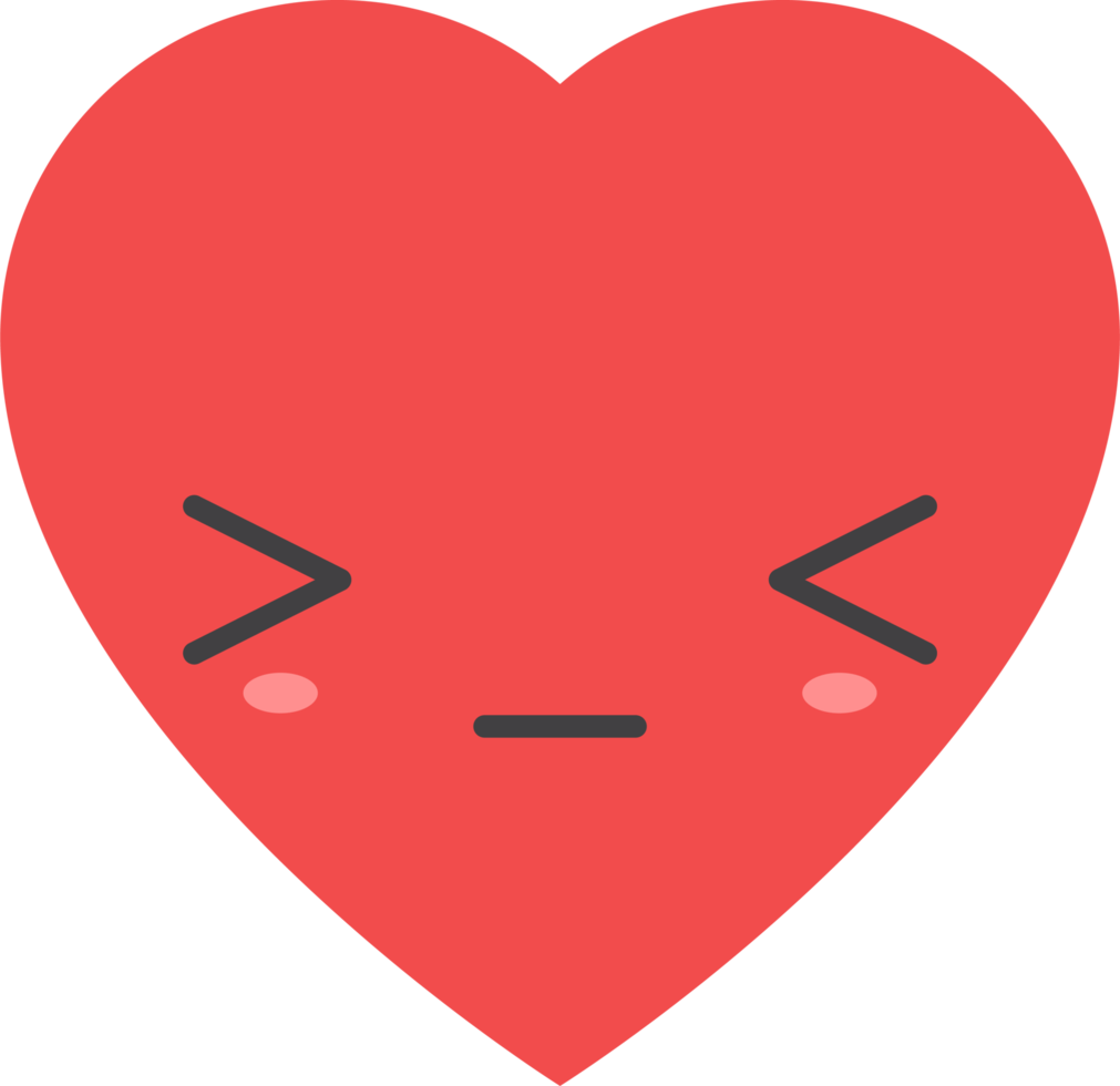 Cartoon heart shape emoji png