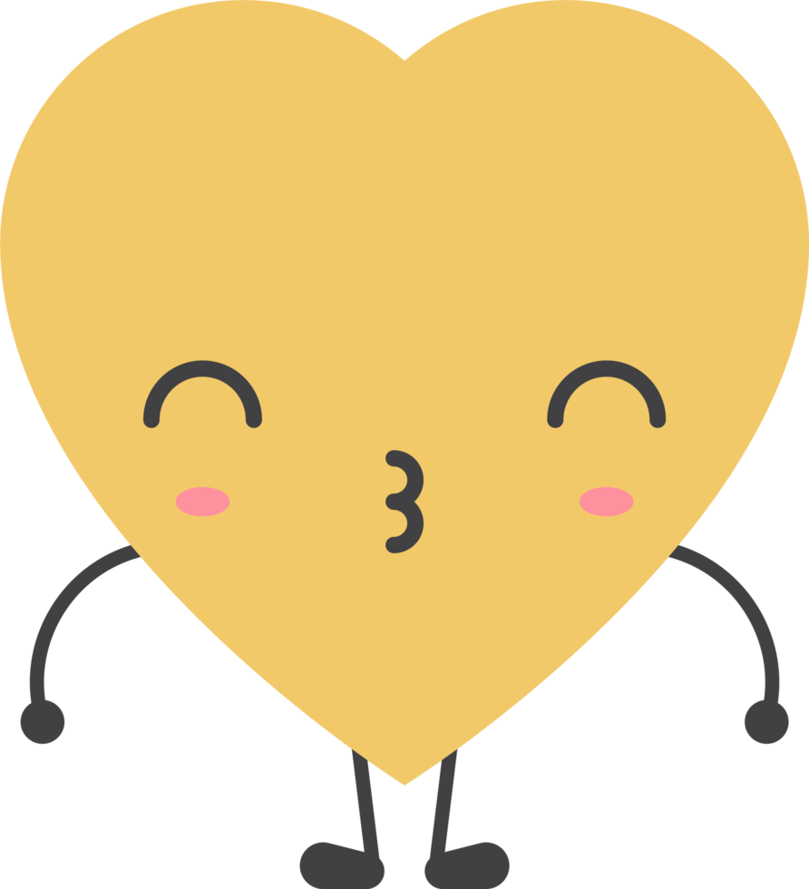 Cartoon heart shape emoji png