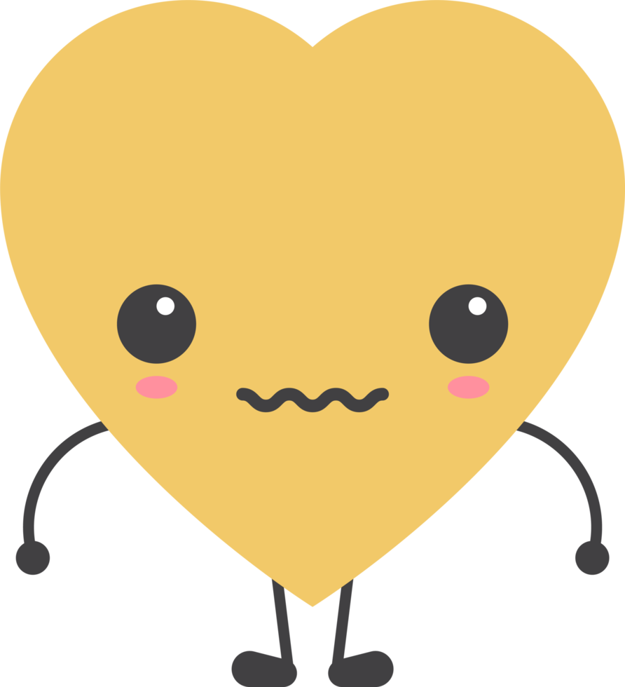 Cartoon heart shape emoji png