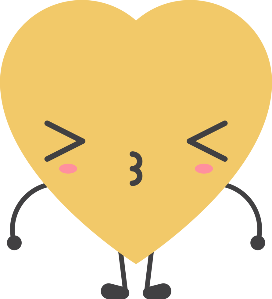 Cartoon heart shape emoji png