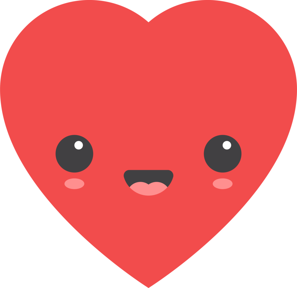Cartoon heart shape emoji png