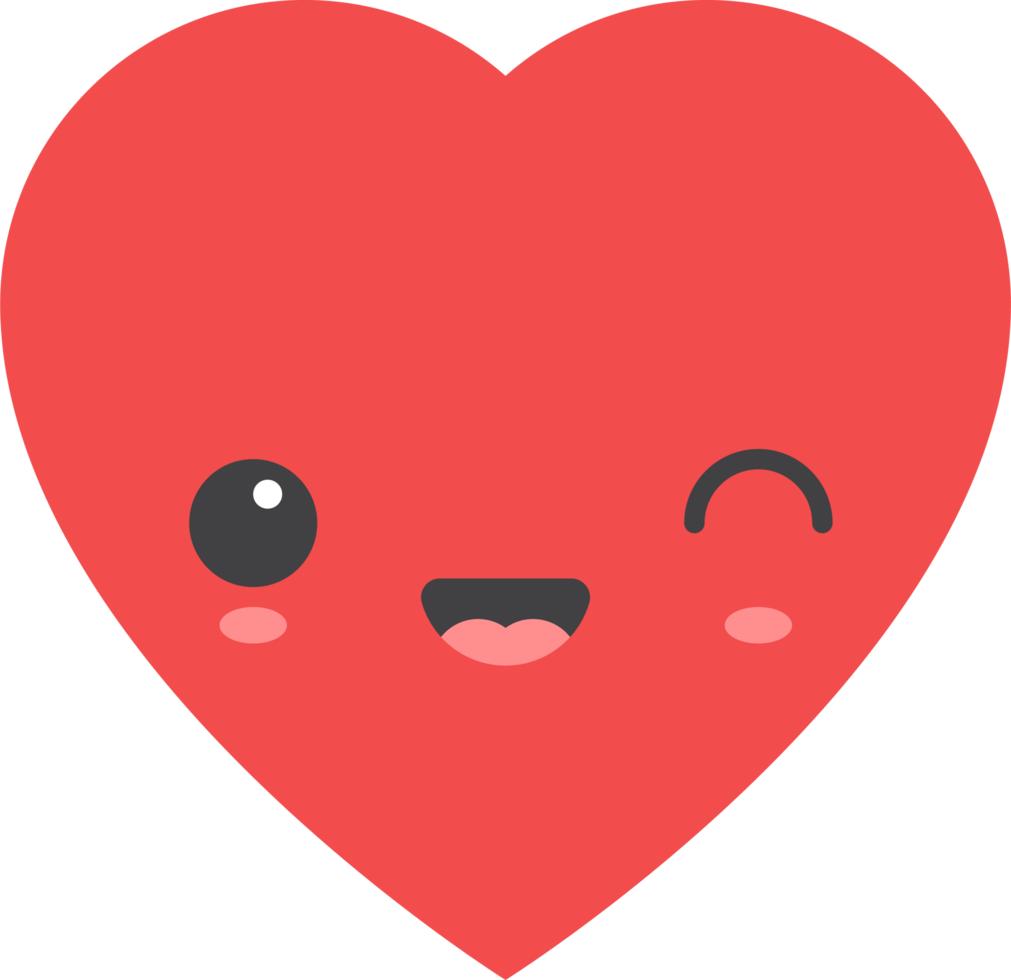 Cartoon heart shape emoji png