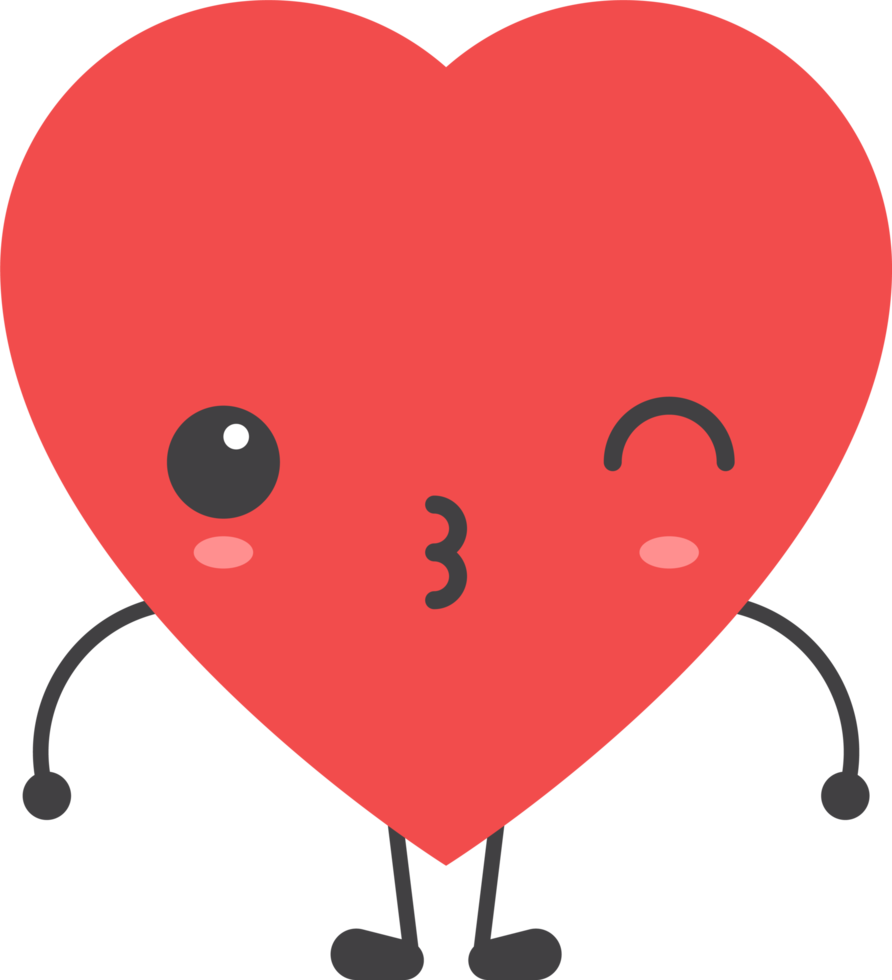 Cartoon heart shape emoji png