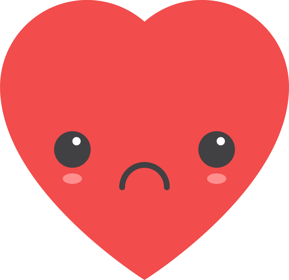 Cartoon heart shape emoji png