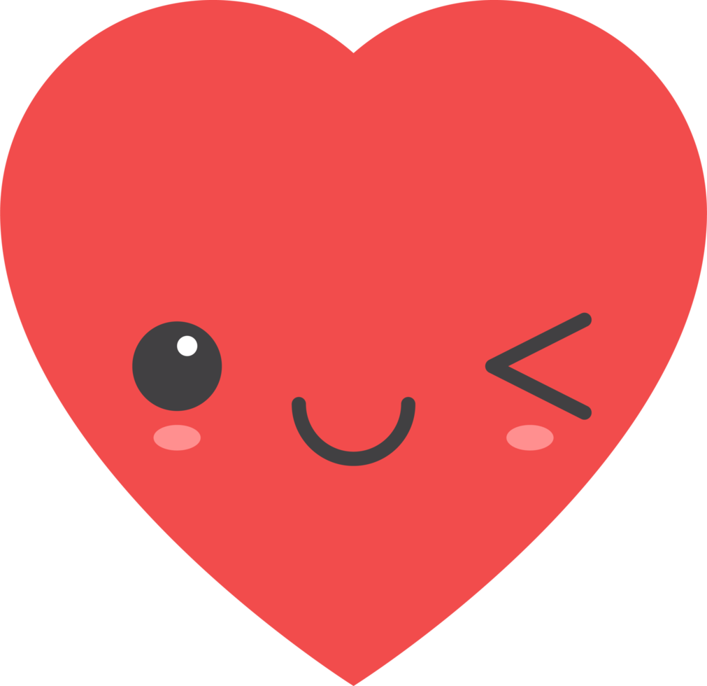 Cartoon heart shape emoji png