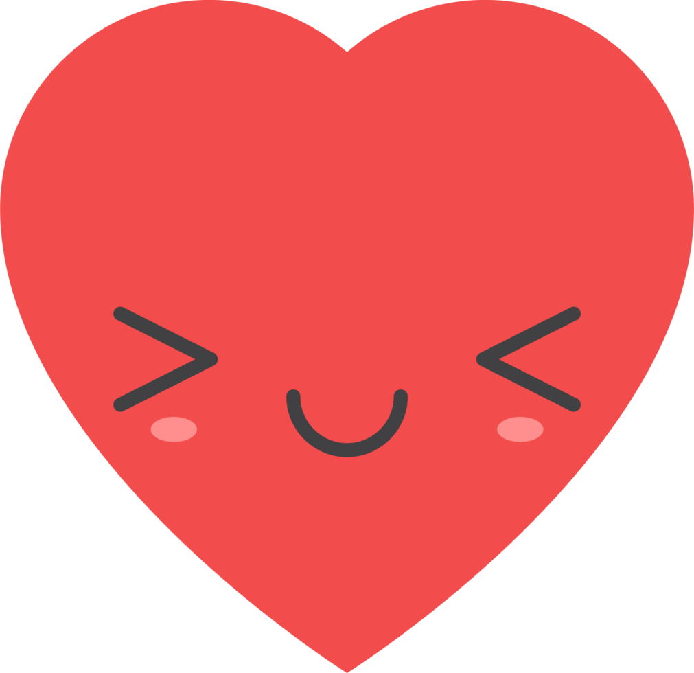 Cartoon heart shape emoji png