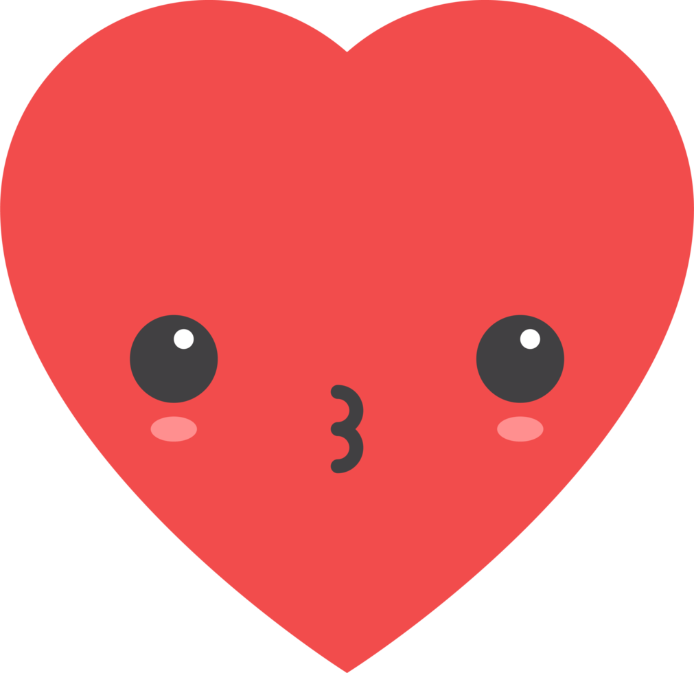 Cartoon heart shape emoji png