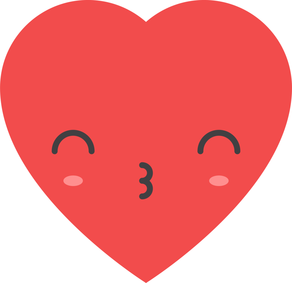 Cartoon heart shape emoji png