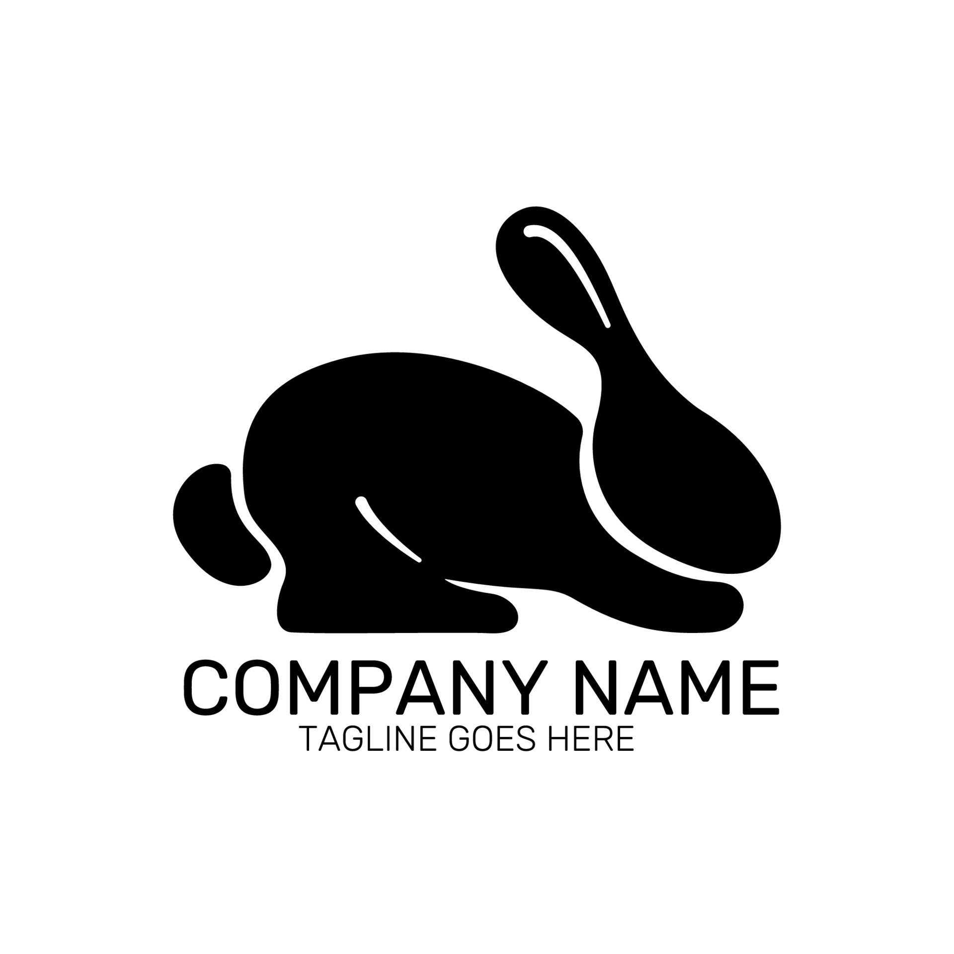 Rabbit. Logo design. Template. Icon. Vector minimalist illustration