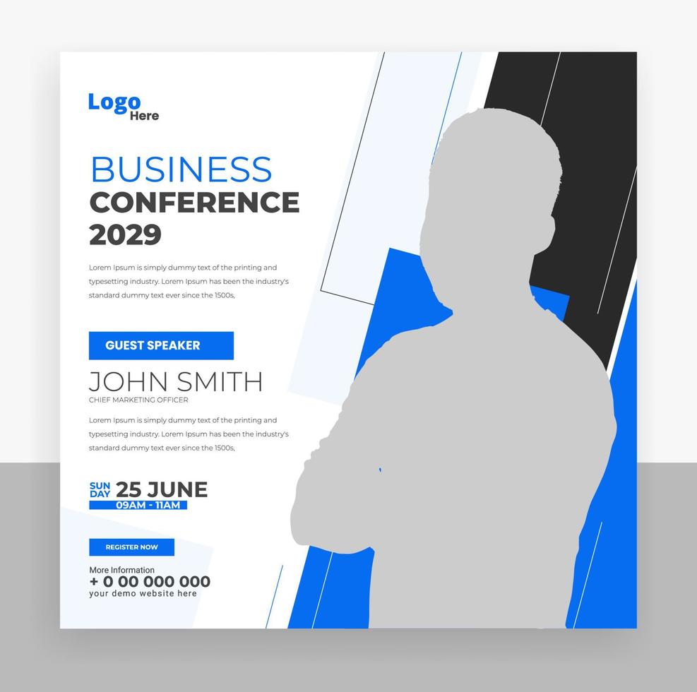 abstract business conference social media post webinar banner vector