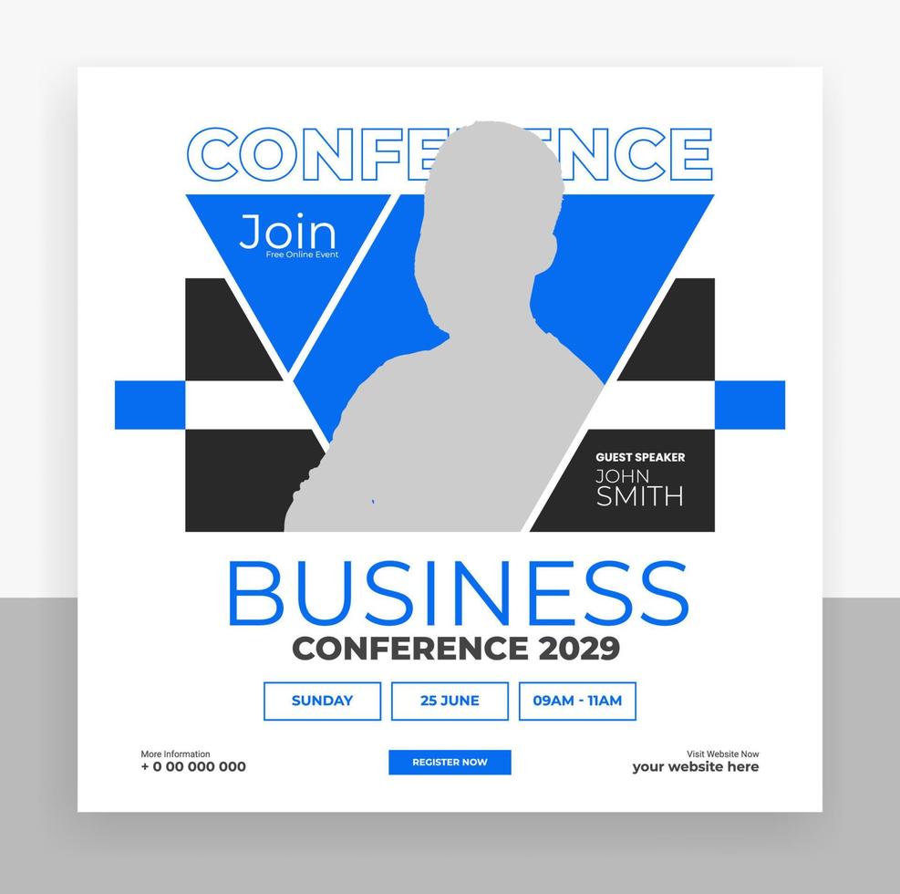 abstract business conference social media post webinar banner vector