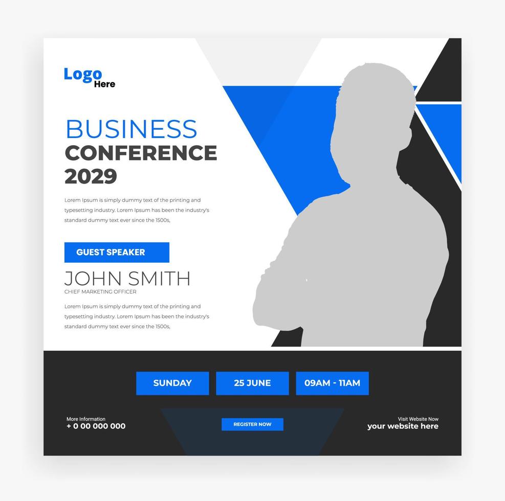 abstract business conference social media post webinar banner vector