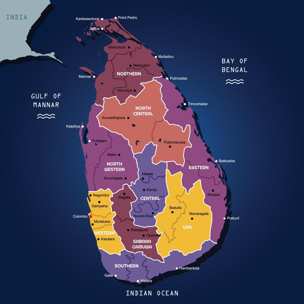 sri lanka país mapa vector