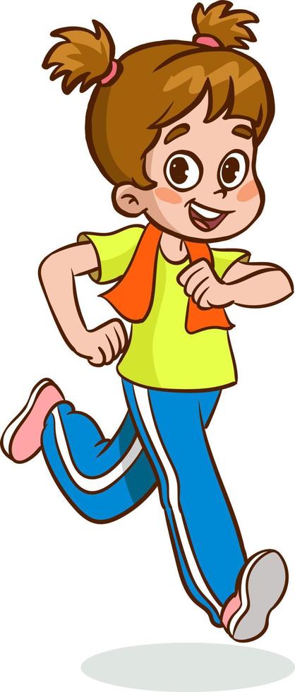 Vector Illustration Of Kid Running
