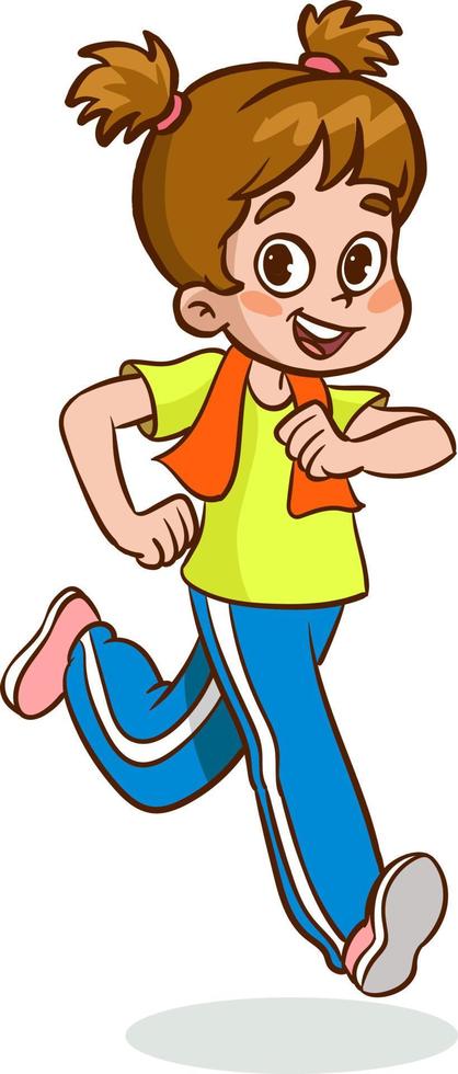 Vector Illustration Of Kid Running