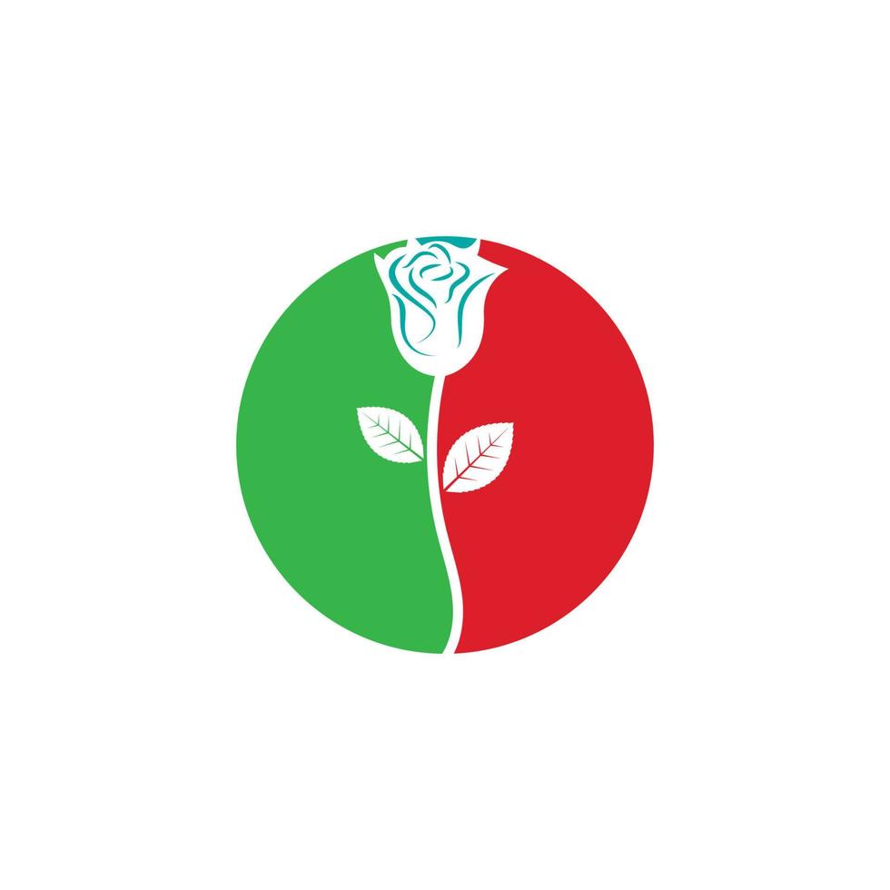 Rosa flor logo vector modelo